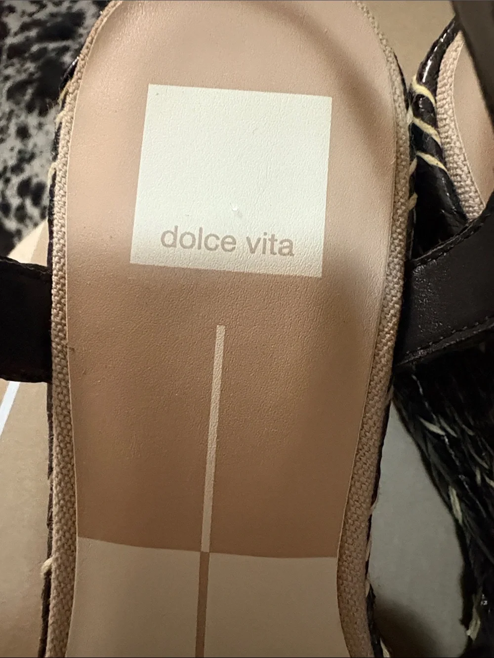 Dolce Vita Black Woven Tiago Platform Sandals with Ankle Strap